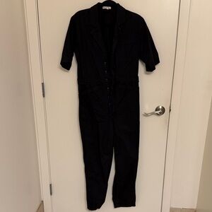 Black Women's Short Sleeve Jumpsuit